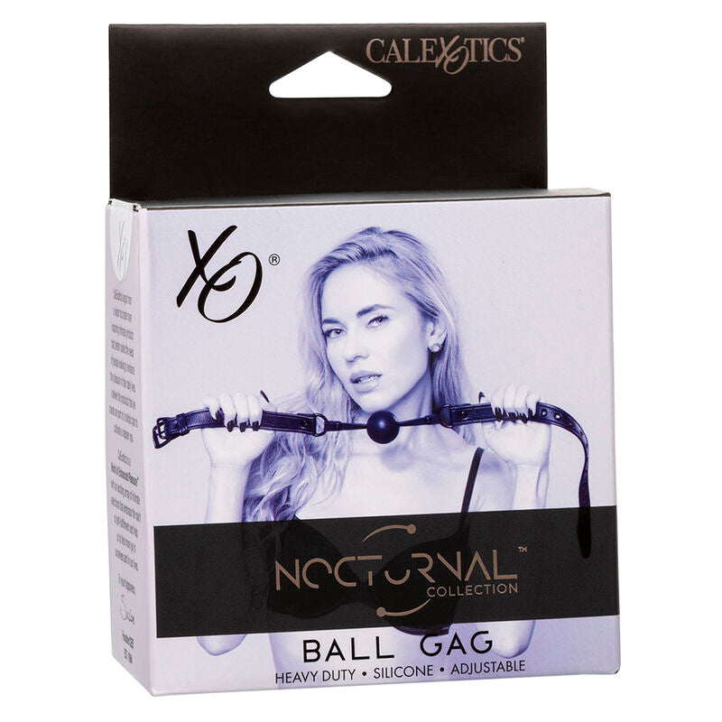 Bâillon BDSM Boule Nocturnal Silicone Sangle Réglable Noir - CalExotics