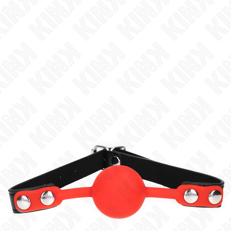 Bâillon Boule BDSM Silicone Rouge 4 cm Sangle Réglable - Kink