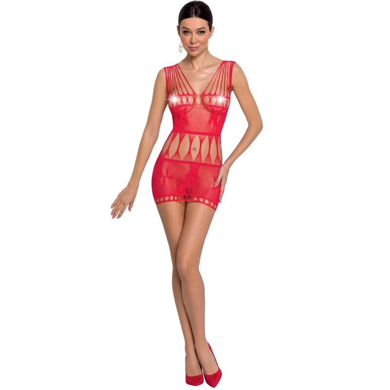 Bodystocking Mini-Robe BS090 Résille et Dentelle Taille Unique - Passion Woman