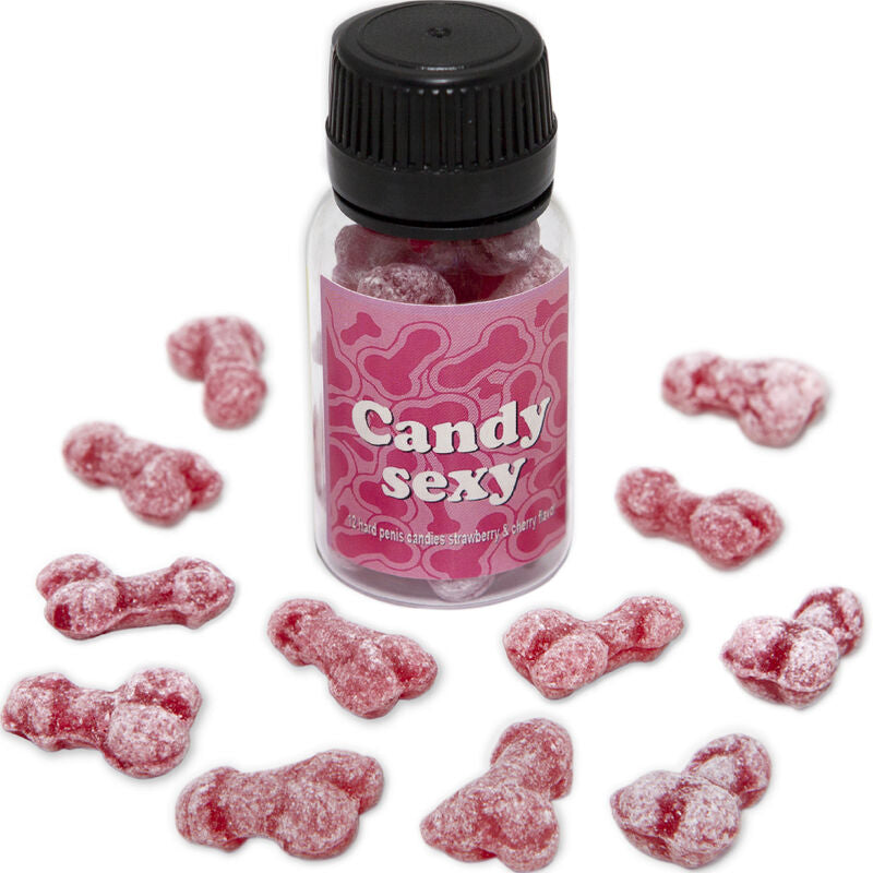 Bonbons Forme Pénis Goût Fraise-Cerise Pot de 12 Gommes - Diablo Picante