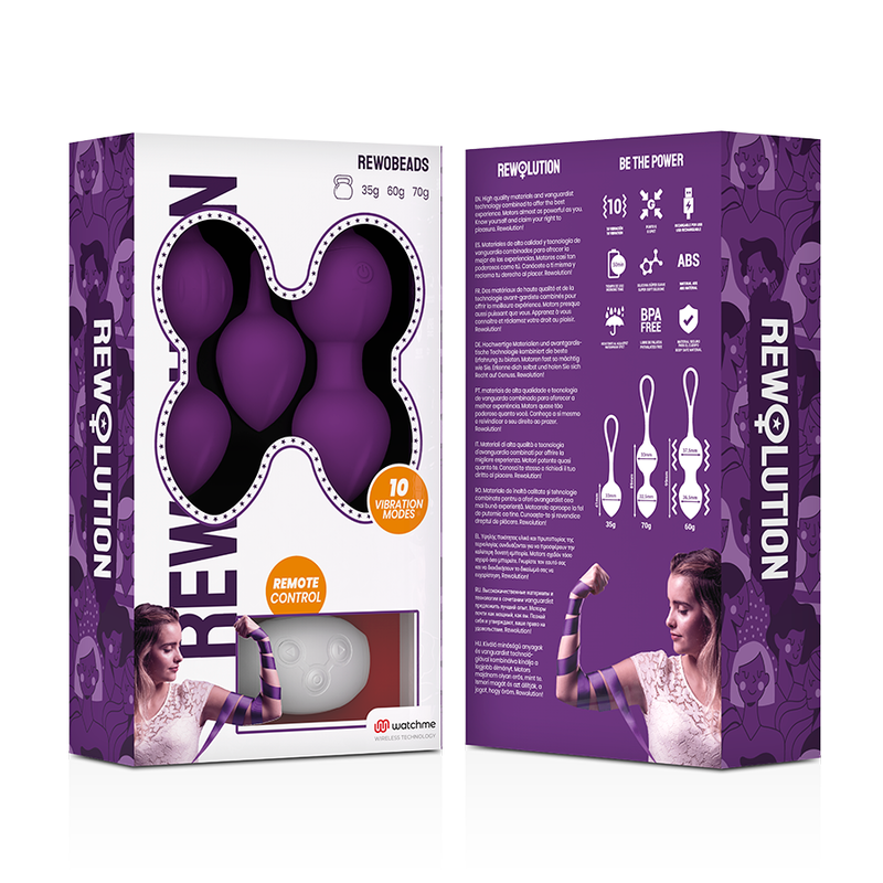 Boules de Geisha Vibrantes Rewobeads Télécommande WatchMe Rechargeable - Rewolution