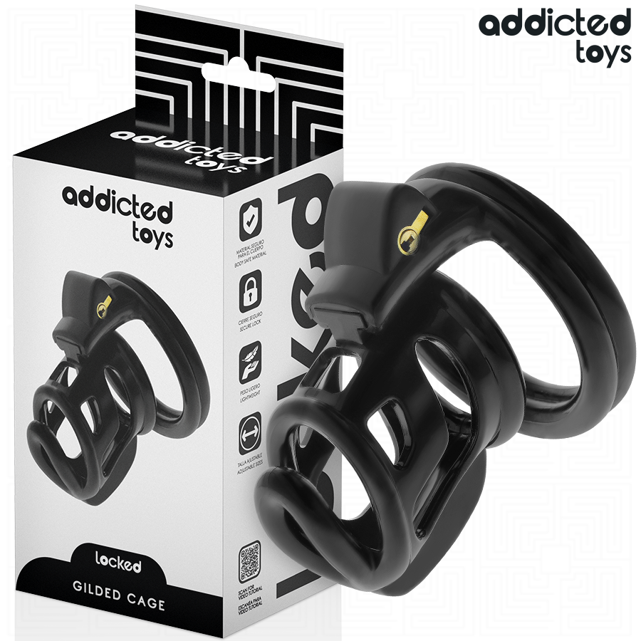 Cage de Chasteté Gilden Cage Métal Cadenas 2 Clés - Addicted Toys
