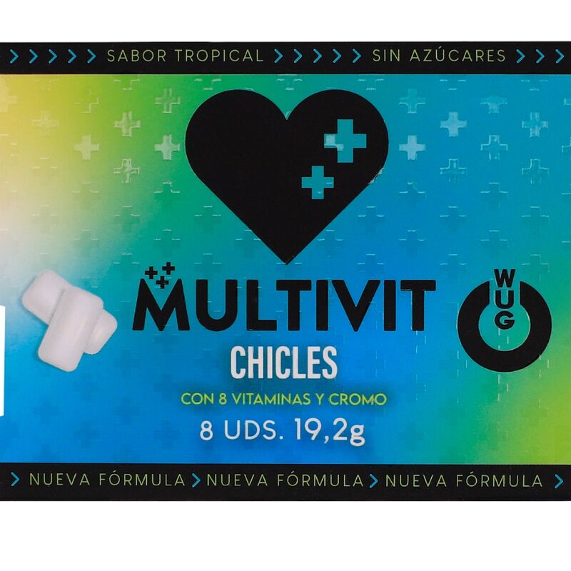 Chewing-Gum Multivitamines Fonctionnelles Multivit Saveur Tropicale 8 Gommes - Wug Gum