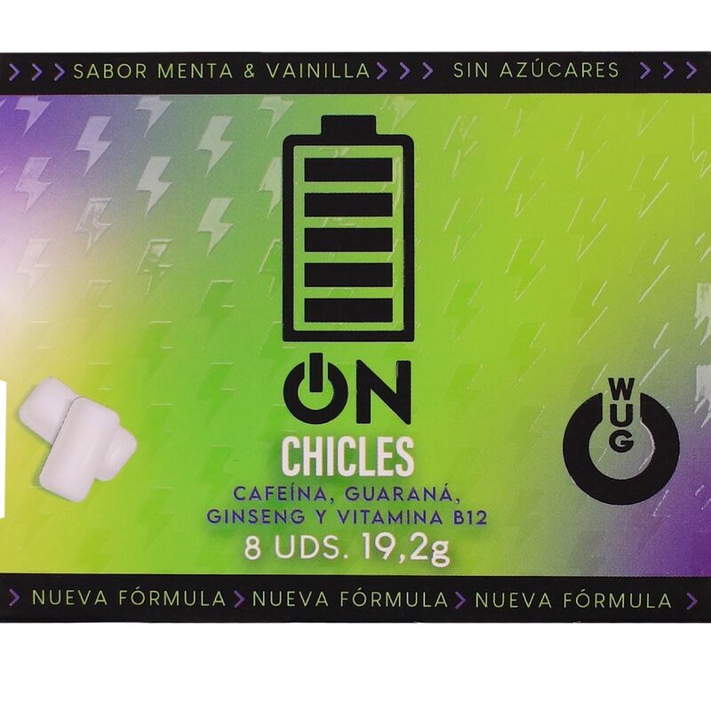Chewing-Gum Énergisant Caféine Guarana Menthe Vanille 8 Comprimés - Wug Gum