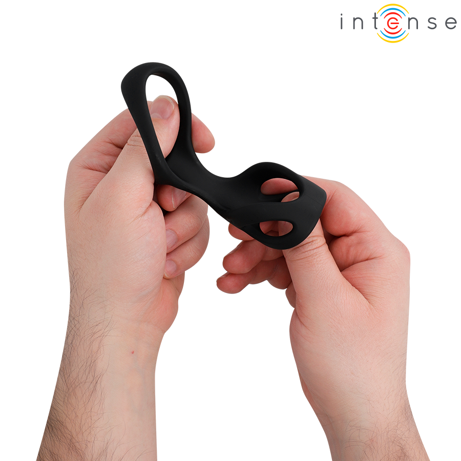 Cockring Double Anneau Liam avec Extension Stimulante Flexible - Intense