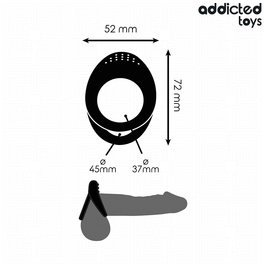 Cockring Double Anneau Texturé Pénis et Testicules - Addicted Toys