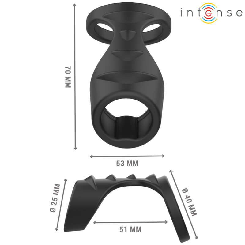 Cockring Double Theo Silicone Pénis et Testicules - Intense