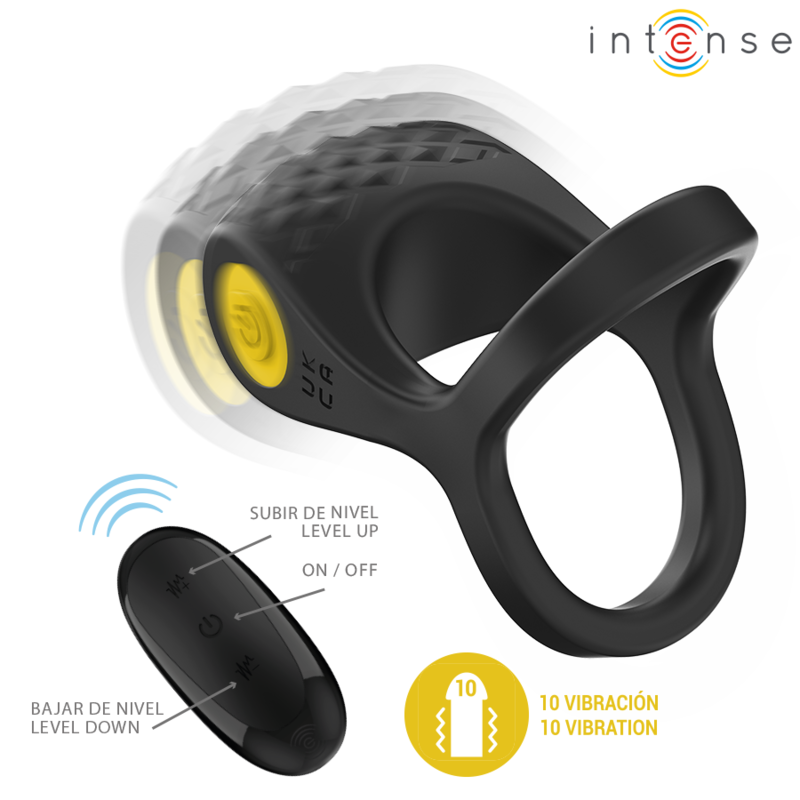 Cockring Double Vibrant Alex Télécommande 10 Vibrations Rechargeable - Intense