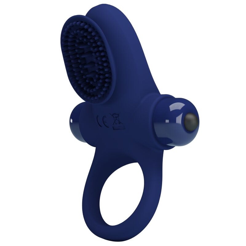 Cockring Vibrant Bleu Silicone 10 Modes Stimulation Clitoridienne - Pretty Love