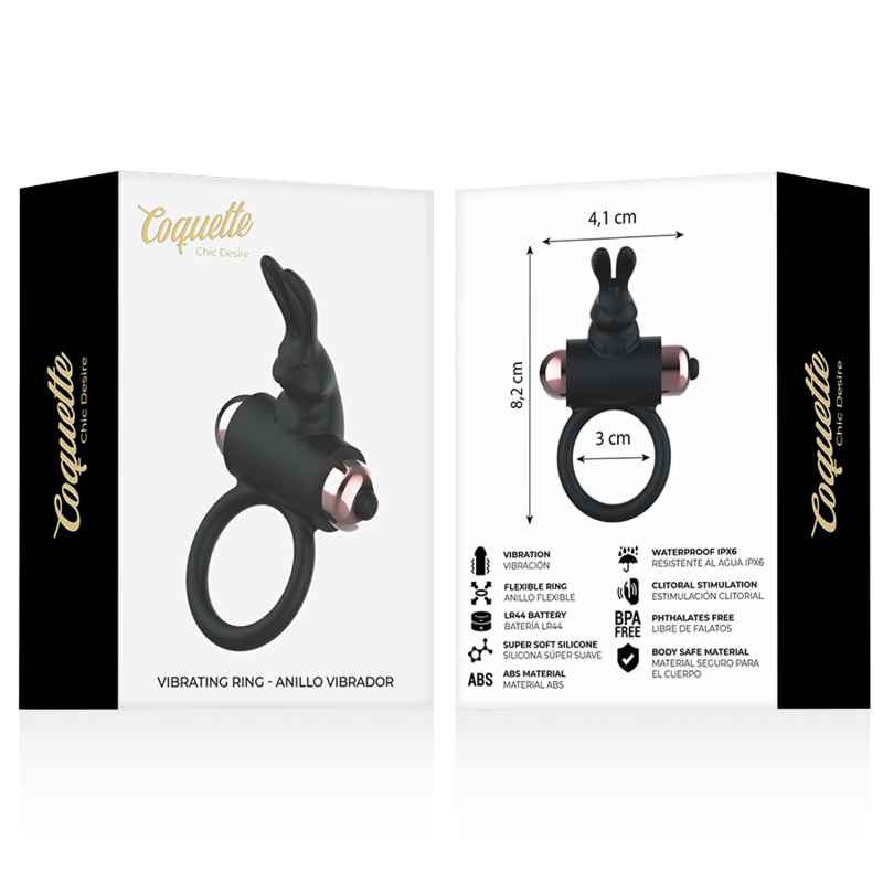 Cockring Vibrant Chic Desire Silicone IPX6 Pochette de Luxe - Coquette