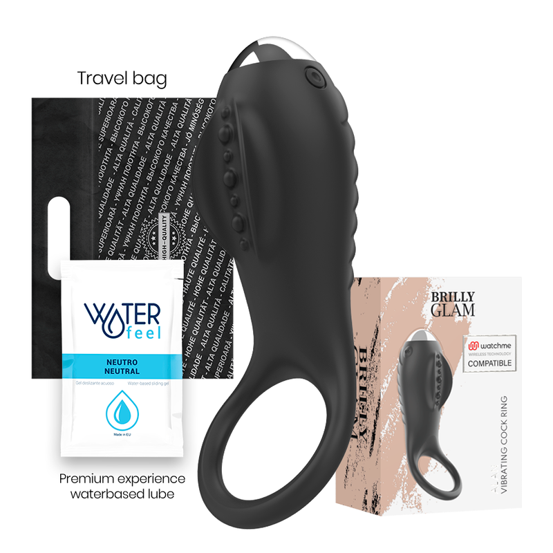 Cockring Vibrant Connecté Alan WatchMe 10 Modes Rechargeable - Brilly Glam