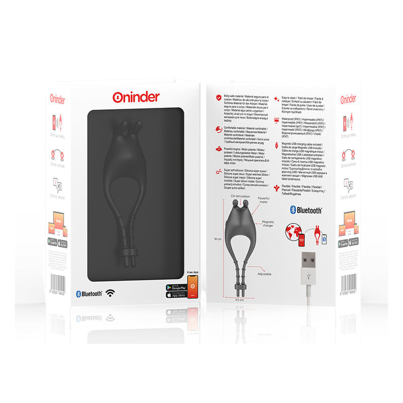 Cockring Vibrant Connecté Pampa Réglable 10 Vitesses Rechargeable - Oninder