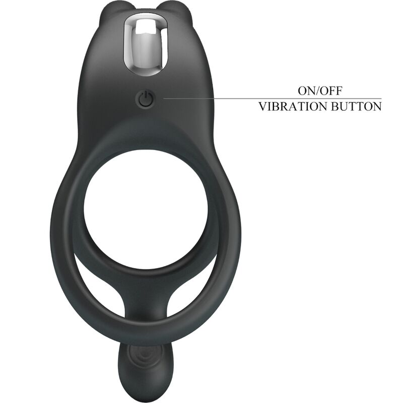 Cockring Vibrant Double Anneau Seth 7 Vibrations Rechargeable - Pretty Love