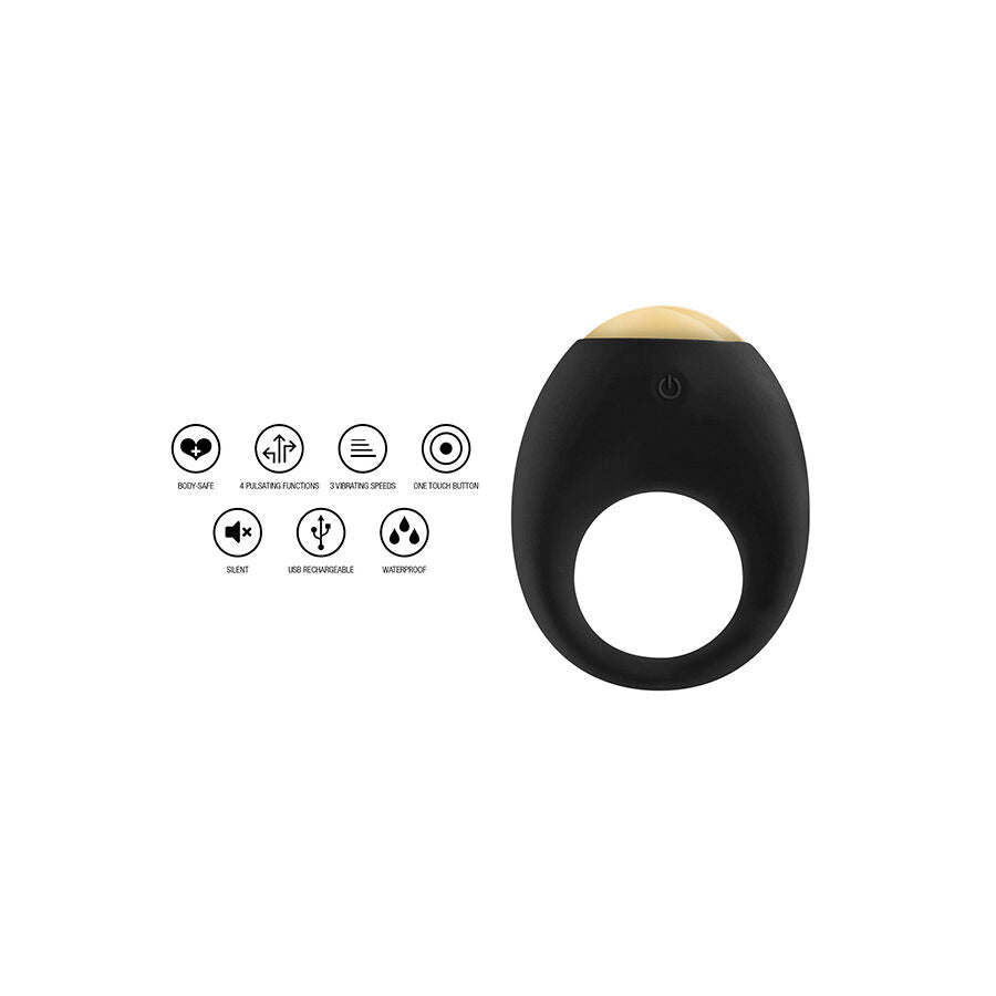 Cockring Vibrant Eclipse 7 Modes LED Multicolore Rechargeable - Toyjoy