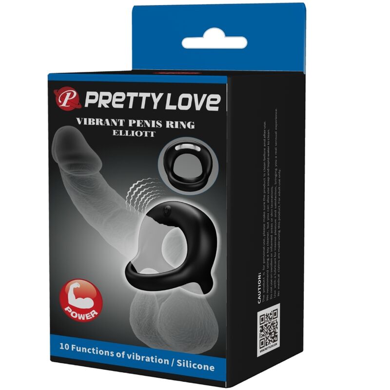 Cockring Vibrant Elliott Silicone 10 Modes Rechargeable - Pretty Love