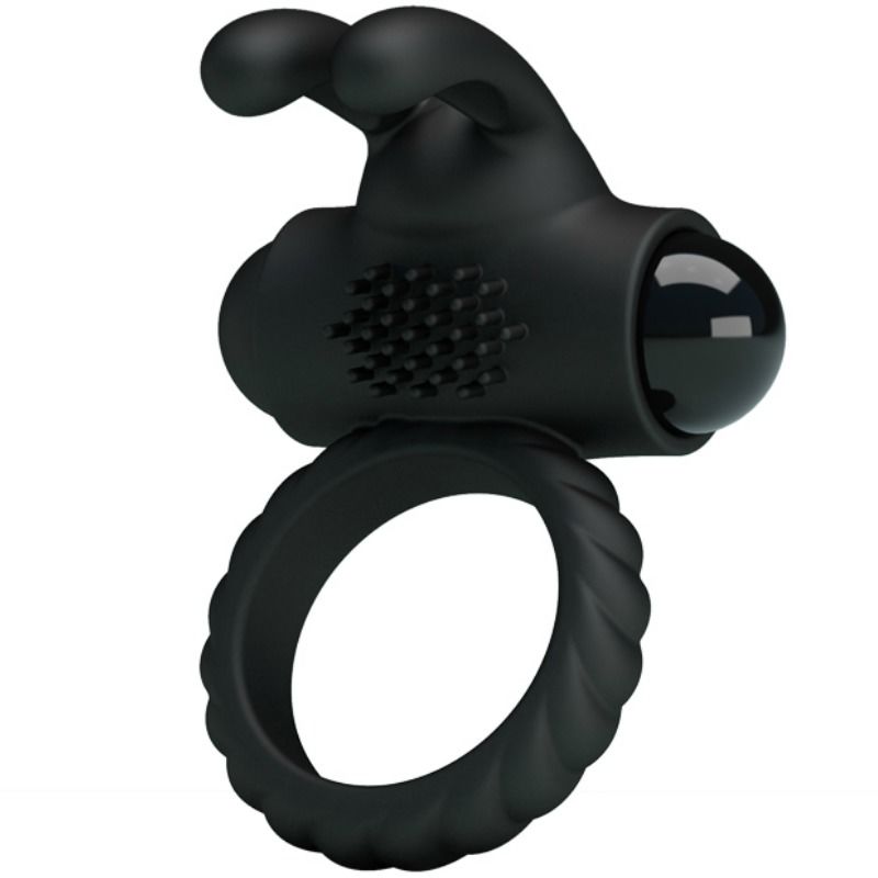Cockring Vibrant Eudora avec Stimulateur Clitoridien Silicone Étanche - Pretty Love