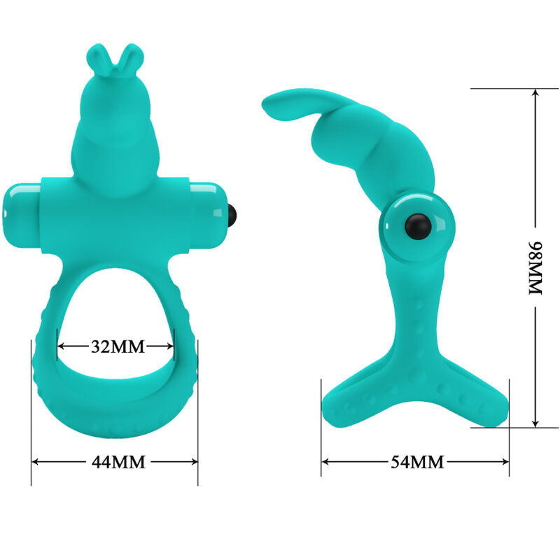 Cockring Vibrant Figgy Forme Lapin Silicone Étanche Rechargeable - Pretty Love