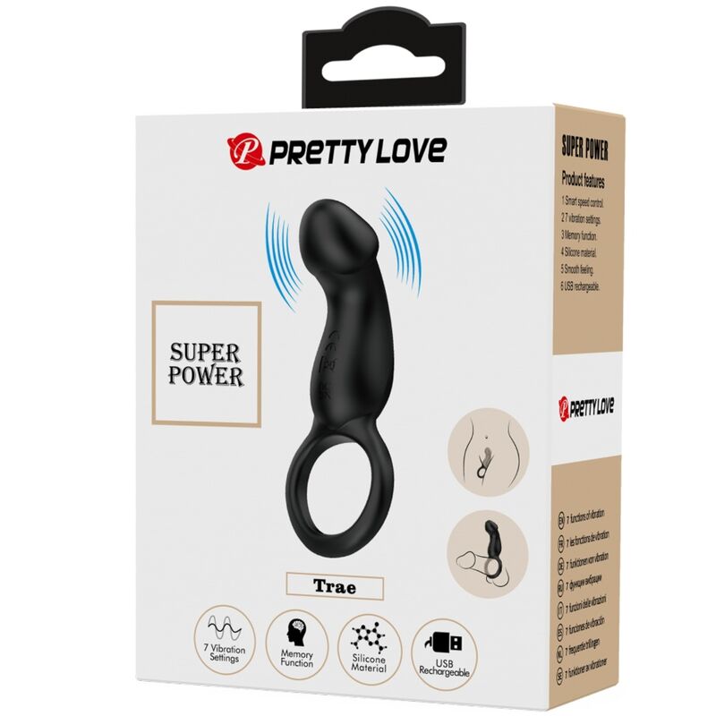 Cockring Vibrant Trae Stimulateur Clitoridien 7 Modes Rechargeable - Pretty Love