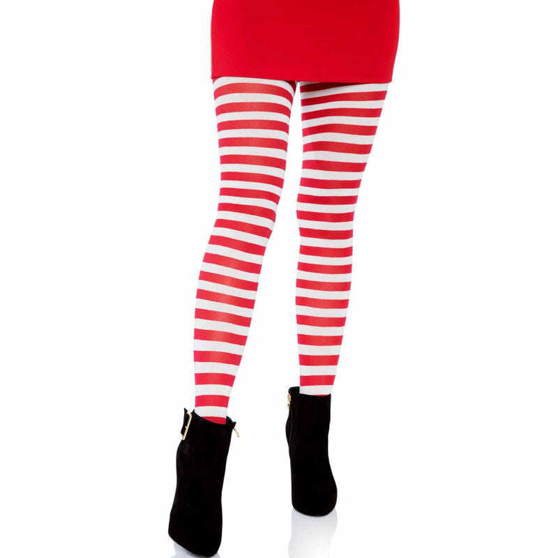Collants Fantaisie Rayures Rouge et Blanc Taille Unique - Leg Avenue