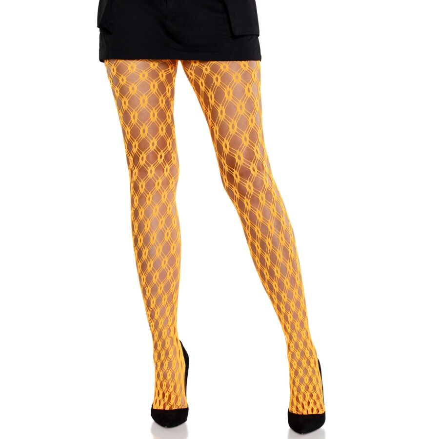 Collants Résille Œillets Géométriques Fluo Nylon Élasthanne - Leg Avenue
