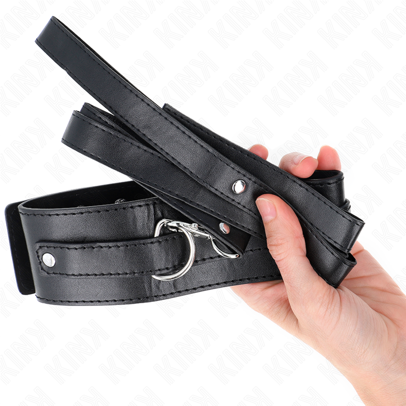 Collier BDSM avec Laisse Cuir Réglable 36-43 cm - Kink