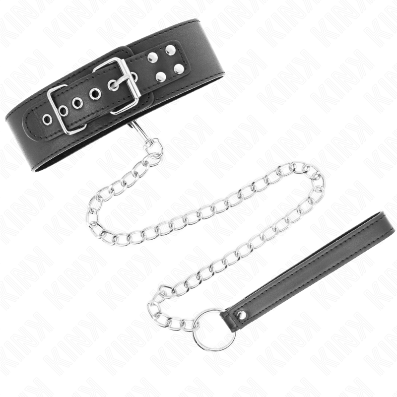 Collier BDSM Basic avec Laisse 65 cm Réglable - Kink