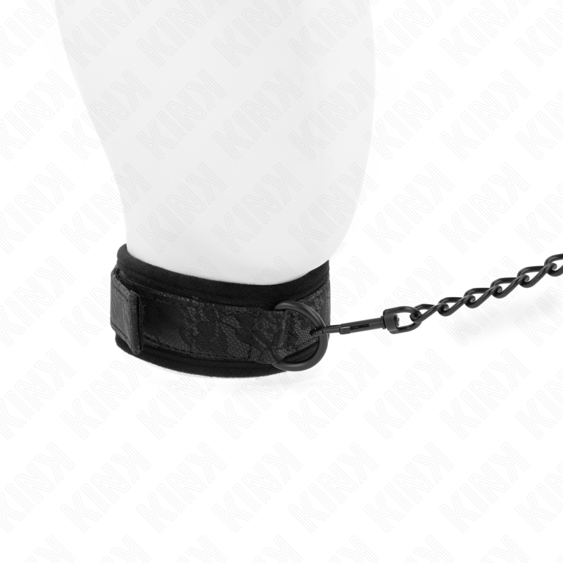 Collier BDSM Basic avec Laisse 77 cm Ajustable Cuir - Kink