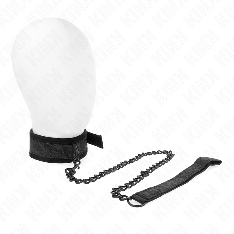 Collier BDSM Basic avec Laisse 77 cm Ajustable Cuir - Kink