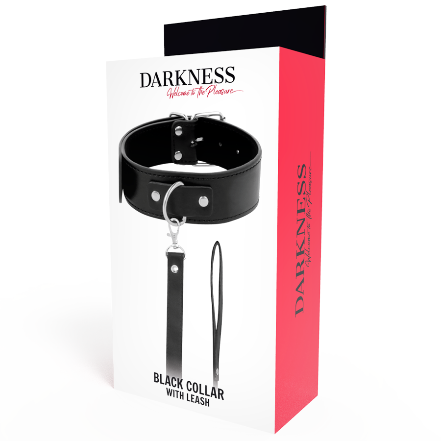 Collier de Posture BDSM avec Laisse Chaîne Cuir Réglable - Darkness
