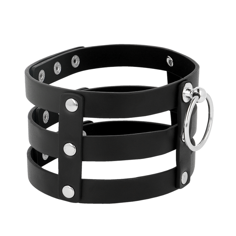 Collier Ras de Cou BDSM Cuir Végan Réglable Style Fétichiste - Coquette