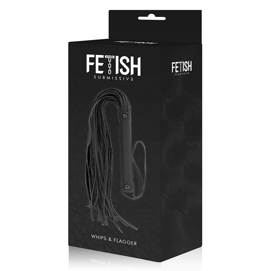 Cravache BDSM Cuir Végétalien Néoprène Sans Nickel 28 cm - Fetish Submissive