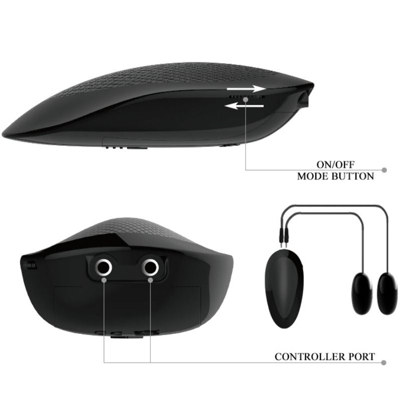 Boutons et prises de la télécommande du masturbateur fessier Crazy Bull