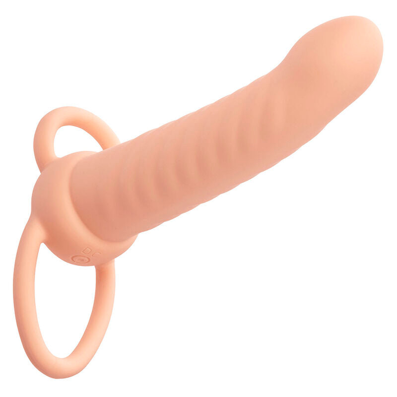Double Pénétrateur Nervuré Rechargeable 10 Vibrations Silicone IPX7 - CalExotics