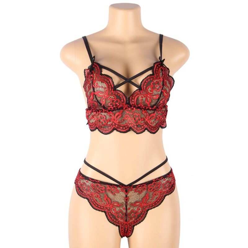 Ensemble Lingerie 2 Pièces Top et String Dentelle Brodée - Subblime