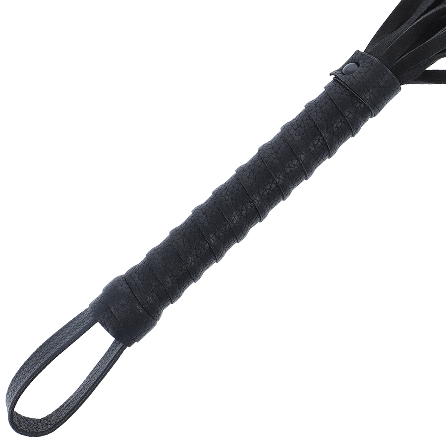 Fouet de Bondage BDSM Noir Manche en Cuir - Darkness
