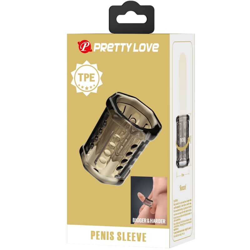 Gaine à Pénis Extensible Ronael Texturée Nodulée Transparent - Pretty Love