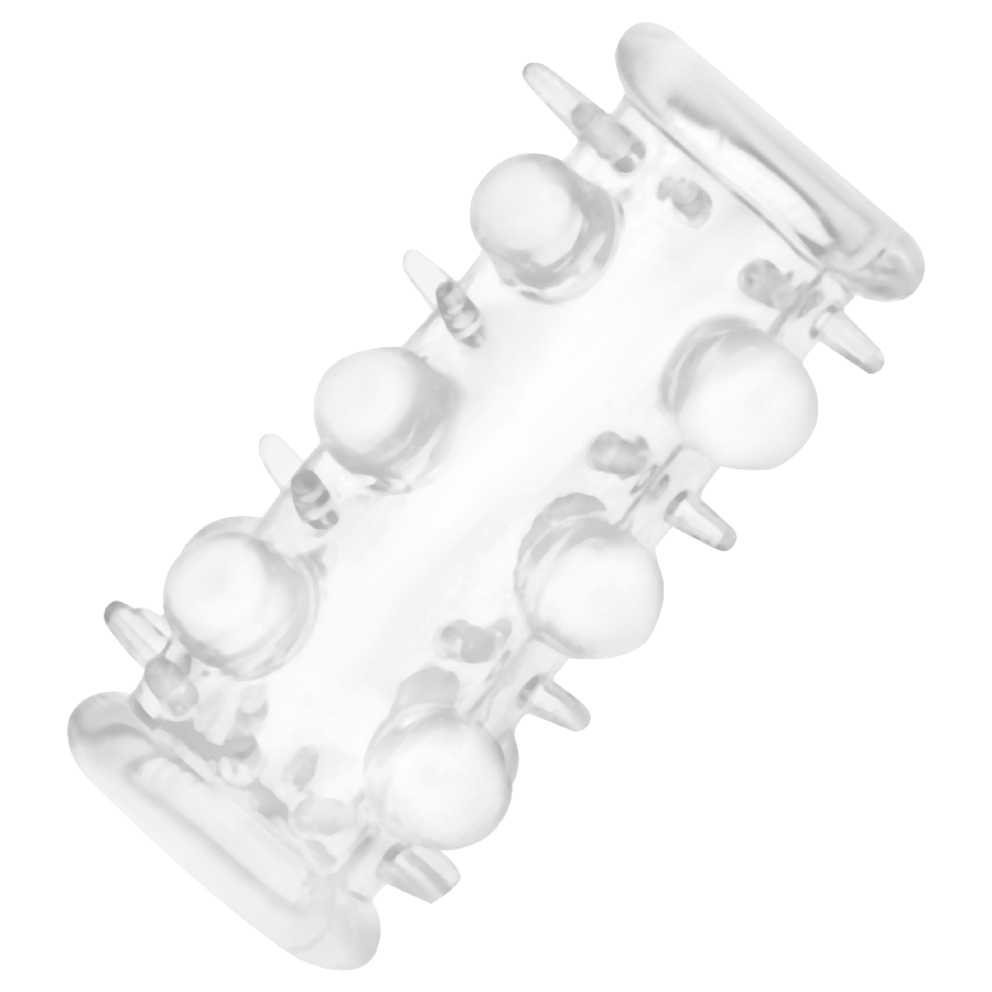 Gaine à Pénis Texturée Transparente Multi-Usages - Addicted Toys
