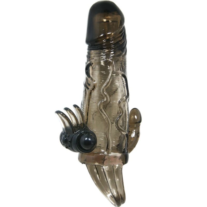 Gaine à Pénis Vibrante Brave Man Double Bullet Anal et Clito 16,5 cm - Baile
