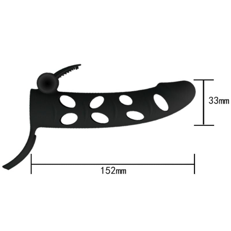 Gaine à Pénis Vibrante Silicone 15,2 cm Anneau Testicules - Pretty Love