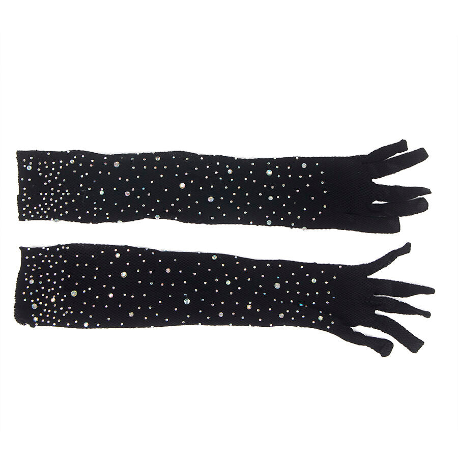 Gants Shine Transparents Pailletés Applications Diamant S/M - Subblime