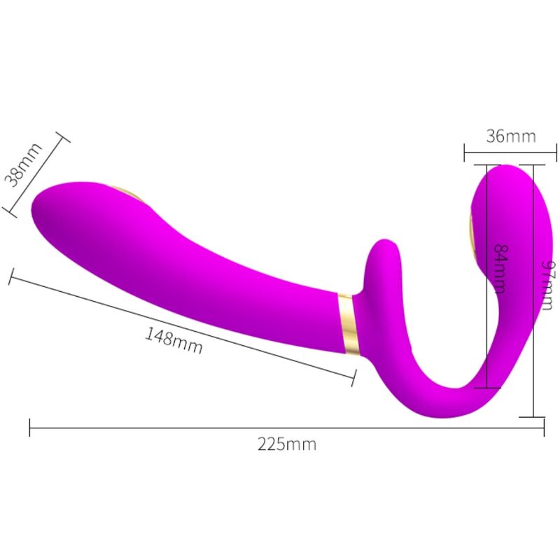 Gode Ceinture Sans Harnais Thunderbird Vibrant Électrostimulation Télécommande - Pretty Love