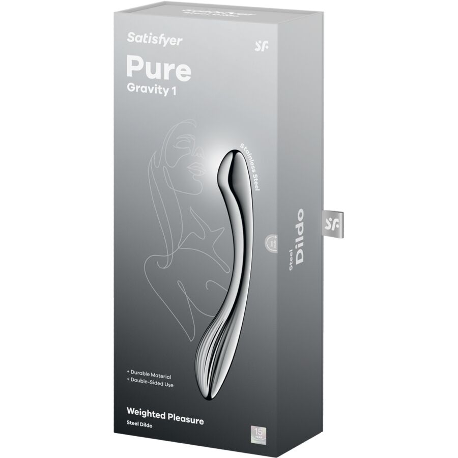 Gode Double Extrémité Pure Gravity 1 Acier Inoxydable Point G - Satisfyer