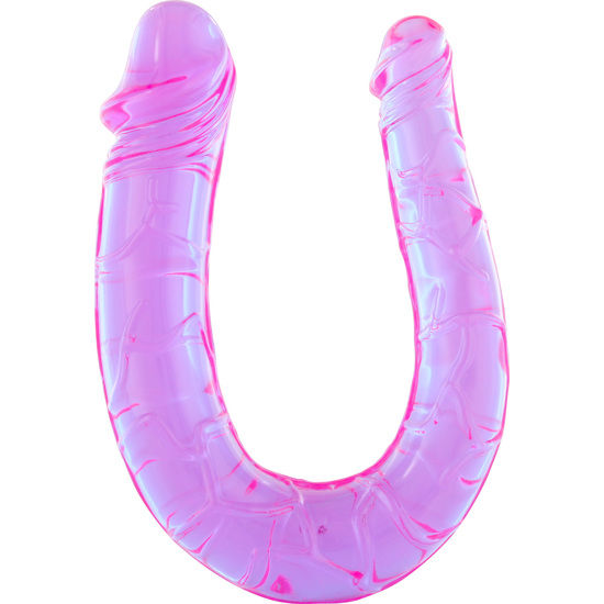 Gode Double Tête Flexible Réaliste 30 cm Veiné - Seven Creations