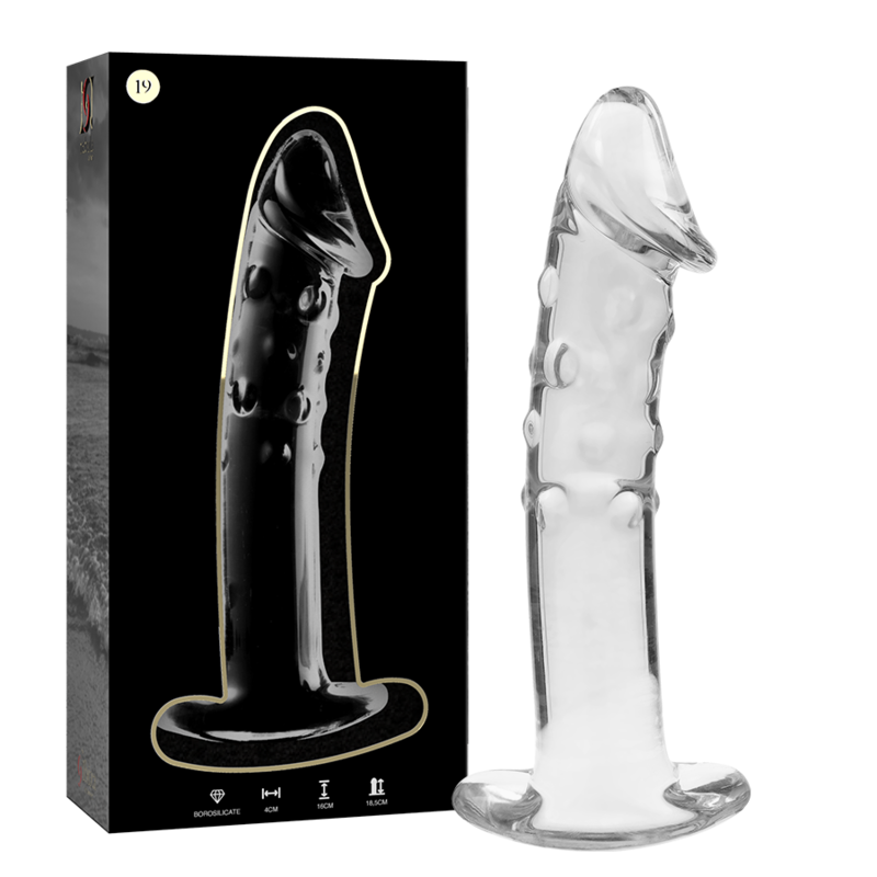 Gode en Verre Borosilicate Modèle 19 Transparent 18,5 cm - Nebula Series By Ibiza