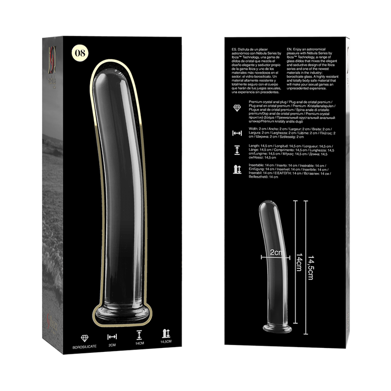 Gode en Verre Borosilicate Nebula Modèle 8 Clair 14,5 cm - Nebula Series By Ibiza