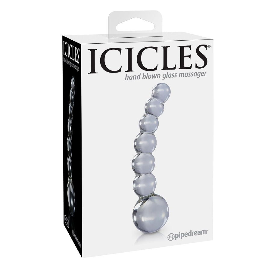 Gode en Verre Perles Graduées N.66 Stimulation Point G et P - Icicles