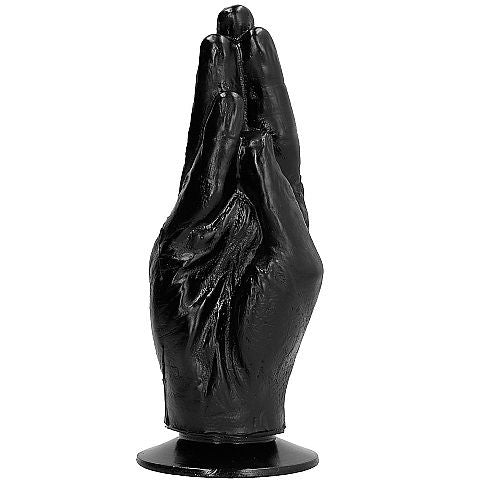 Gode Fisting XXL 21 cm Forme Ergonomique avec Testicules - All Black