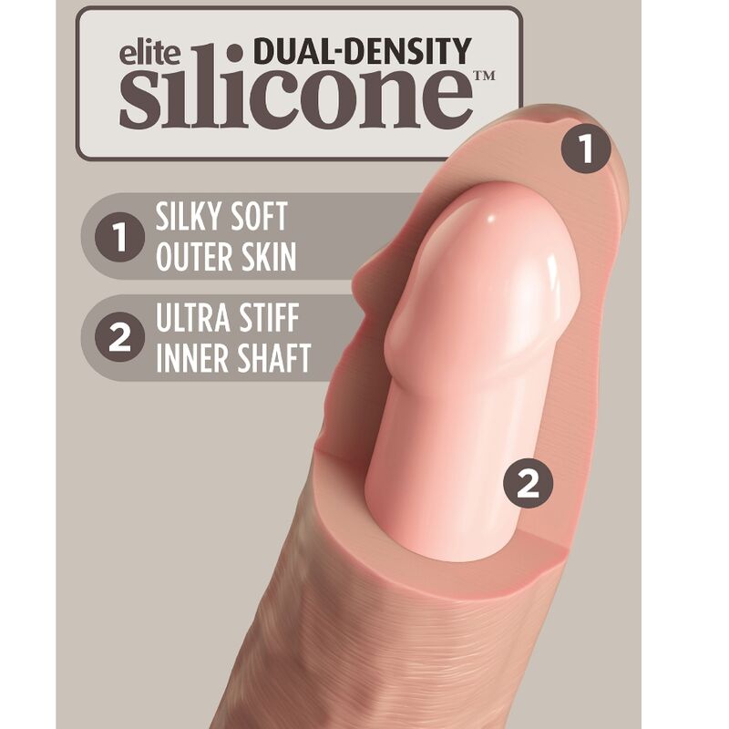 Schéma explicatif — gode réaliste King Cock, elite silicone dual