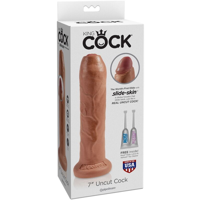 Gode Réaliste Veiné Base Ventouse Marron - King Cock