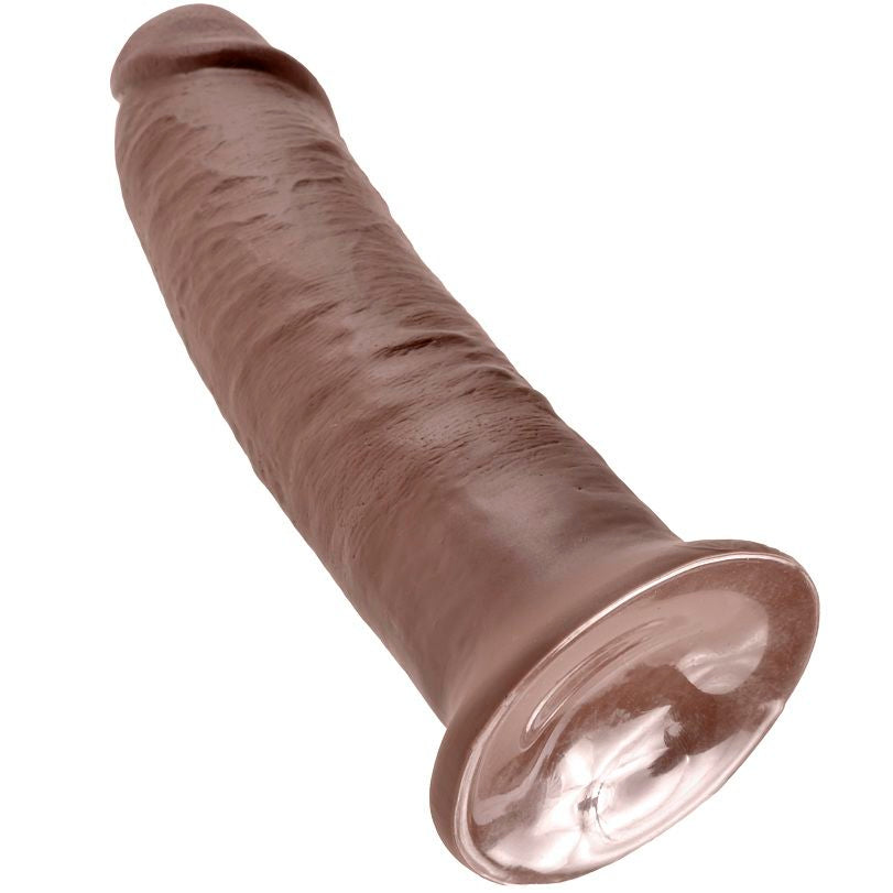 Gode Réaliste Veiné Base Ventouse Marron - King Cock